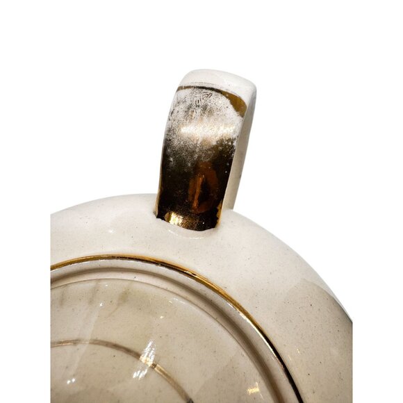 Vintage Heatmaster Ceramic Teapot 6-Cup Blue Floral Gold Accents Made In England - Picture 9 of 9